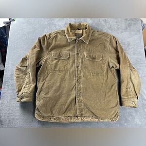 Vtg Distressed Men's Arizona Light Brown Corduroy Lined Work/Trucker Jacket XL
